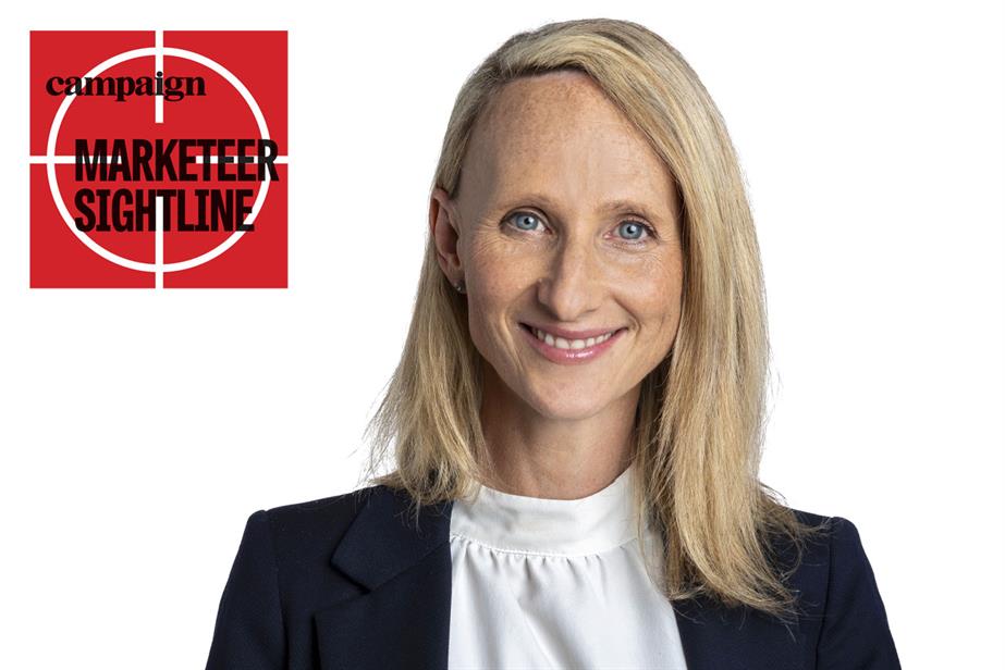 Headshot of Anna Russell with 'Marketer Sightline' logo